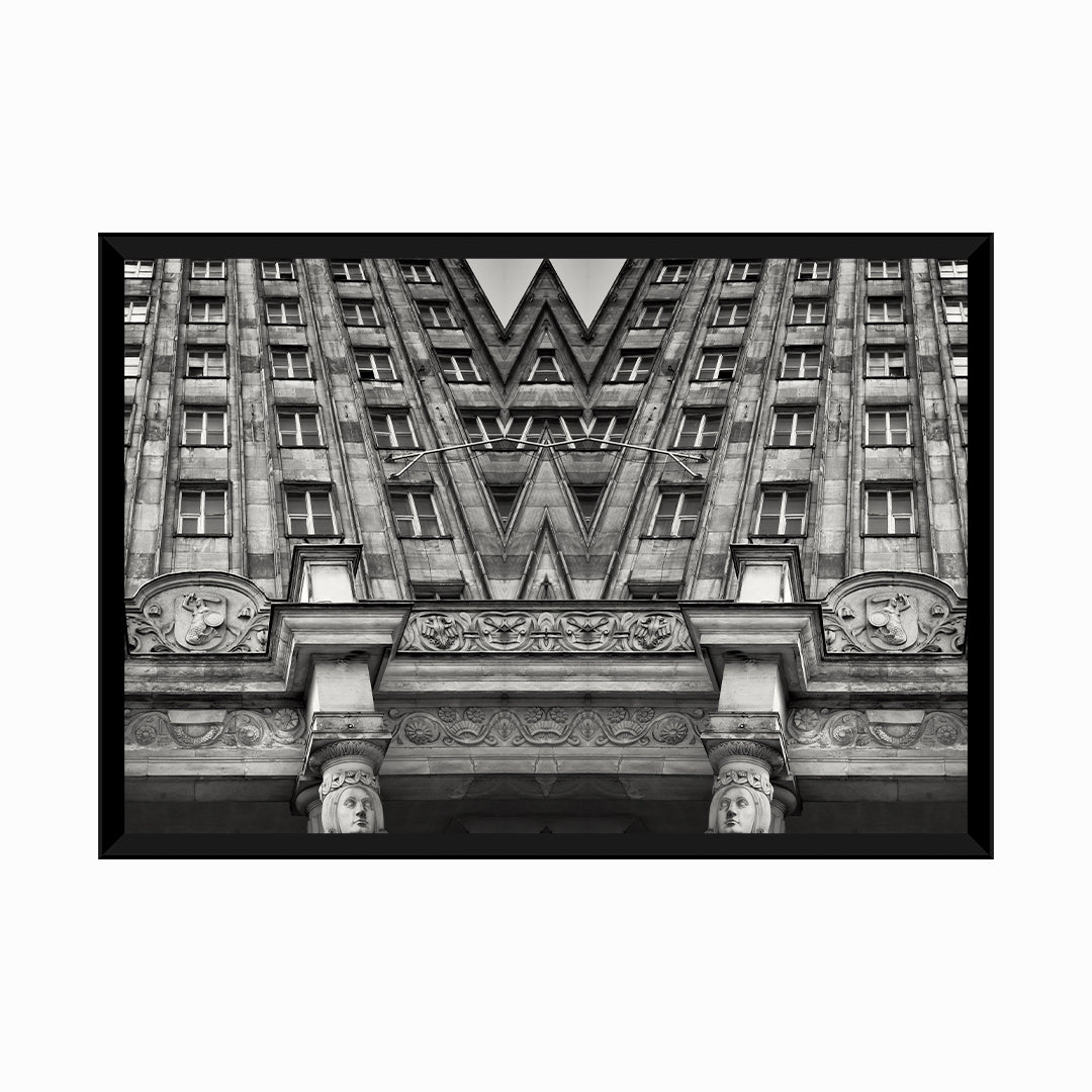 Black and White Kaleidoscopic Image of Prudential Tower