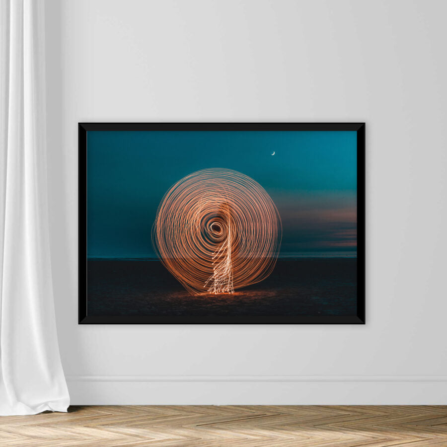 Light Painting At Beach Against Sky During Night