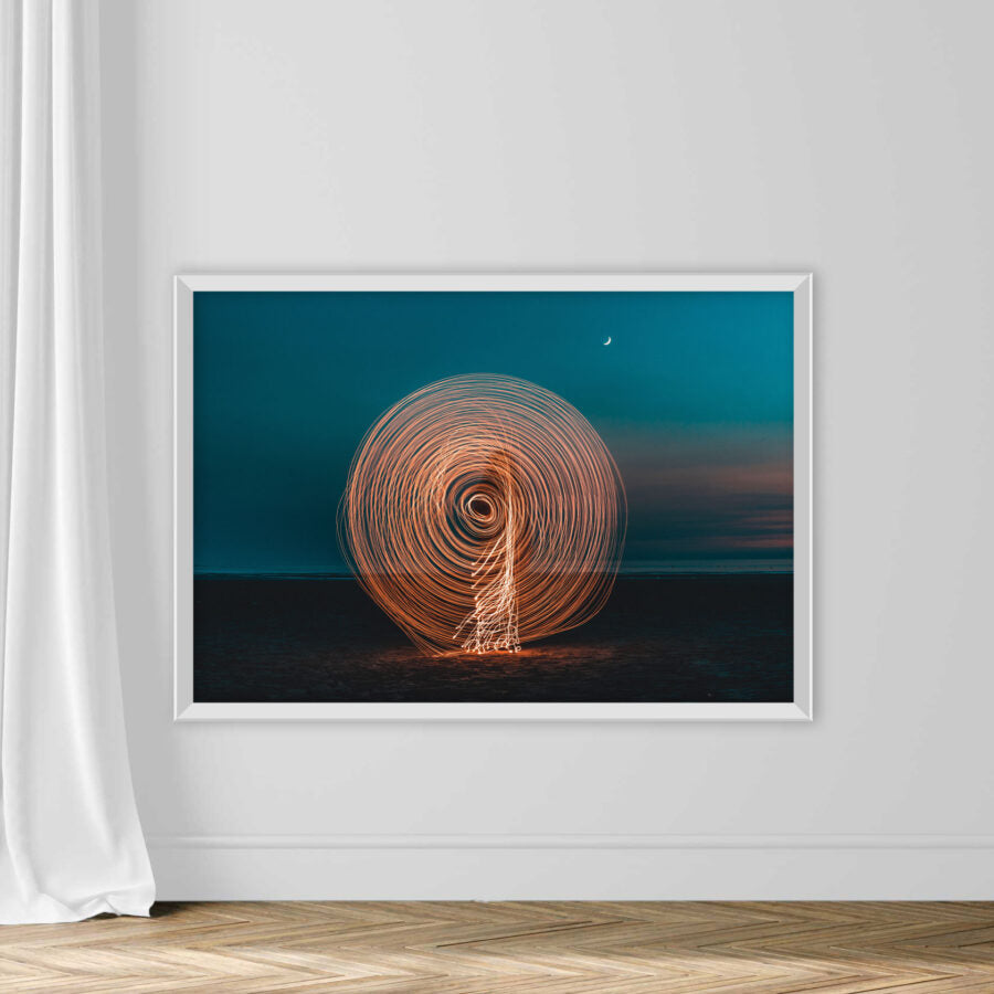 Light Painting At Beach Against Sky During Night