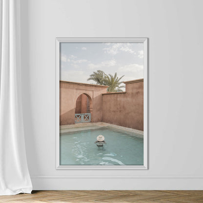 High Angle View Of Woman Swimming In Pool