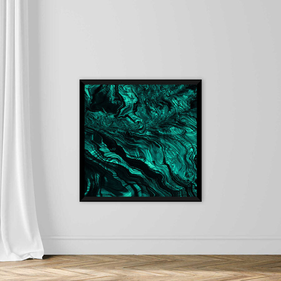 Marble Green Malachite Texture Abstract Sea Teal Dark Turquoise Black Stone Rock Texture Emerald Fluorite Mineral Glowing Grooved Fantasy Nephrite Pattern Neon Lighting Multi-Layered Effect Illuminated Ombre Modern Fractal Fine Art