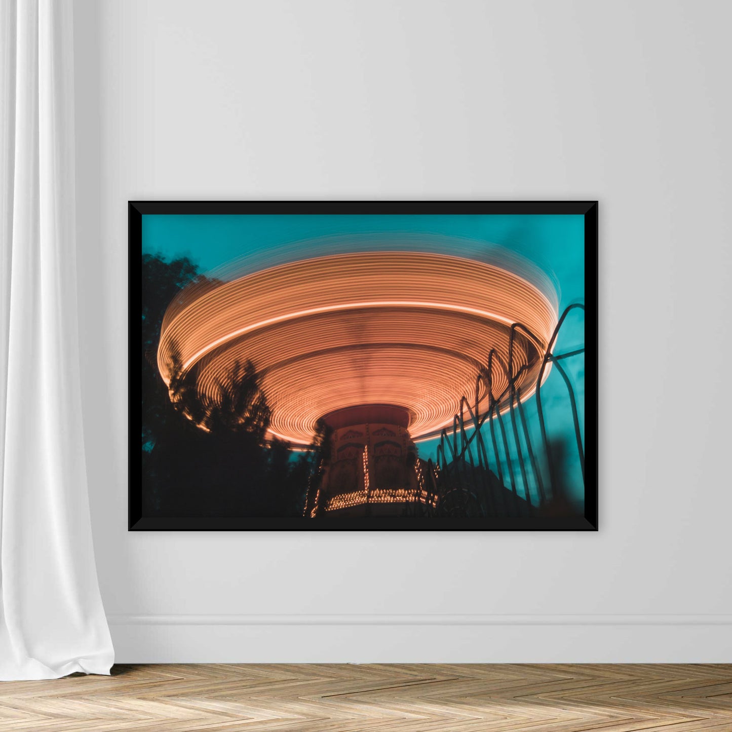 Low Angle View Of Illuminated Carousel Against Sky At Night