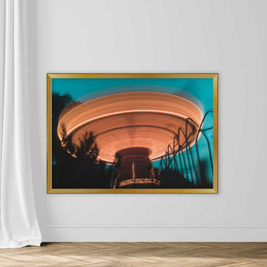 Low Angle View Of Illuminated Carousel Against Sky At Night