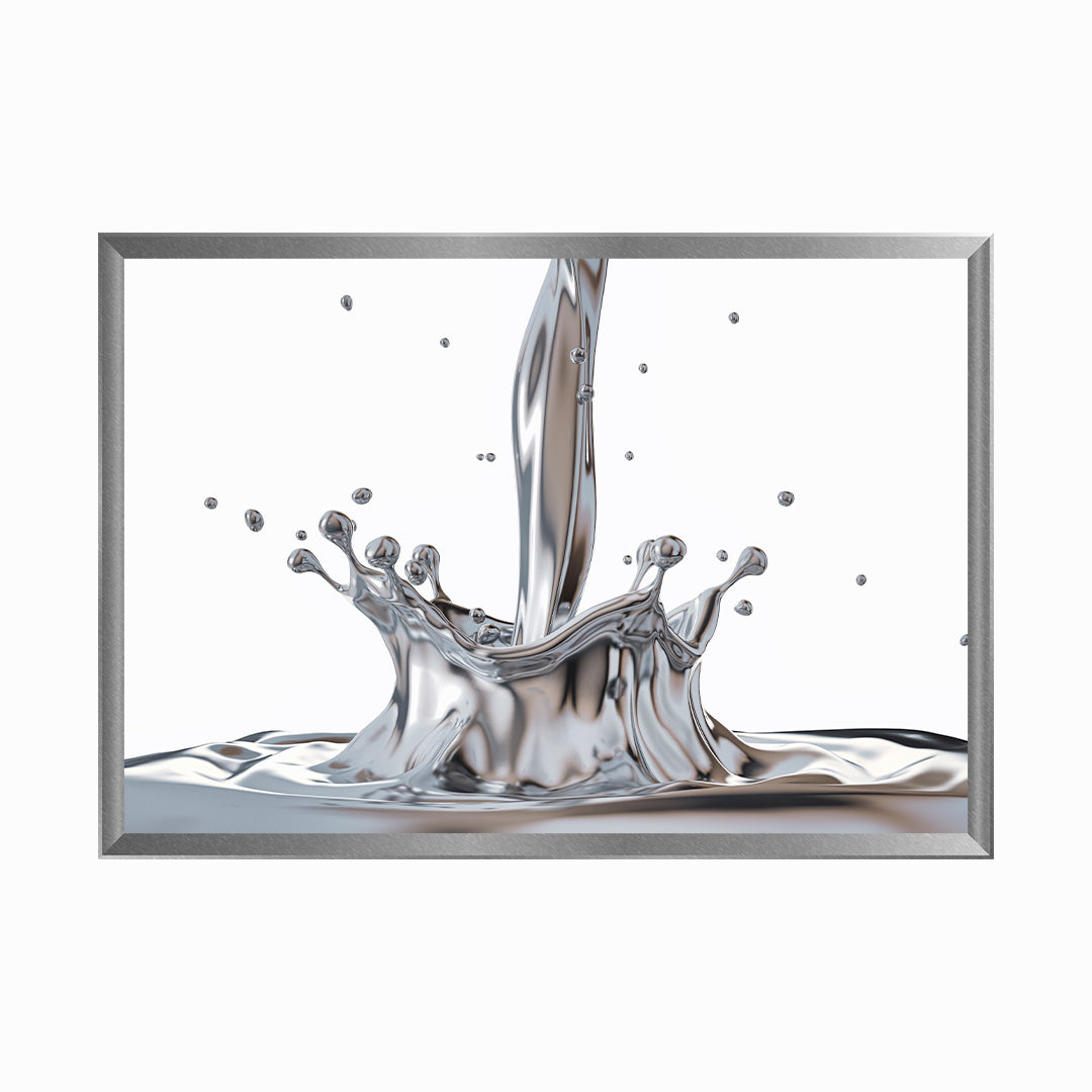 Liquid Silver Metal Pouring With Crown Splash