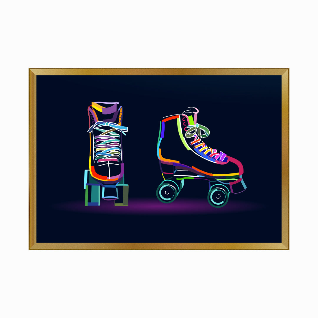 Abstract Roller Skate for Figure Skating